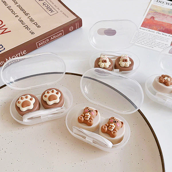 3D Chocolate Brown Mini Transparent Travel Lens Case