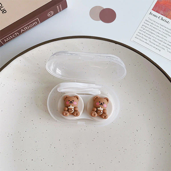 3D Chocolate Brown Mini Transparent Travel Lens Case - Image 12