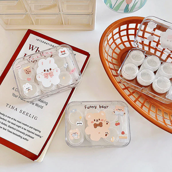 Animal Land Transparent Storage Lens Case