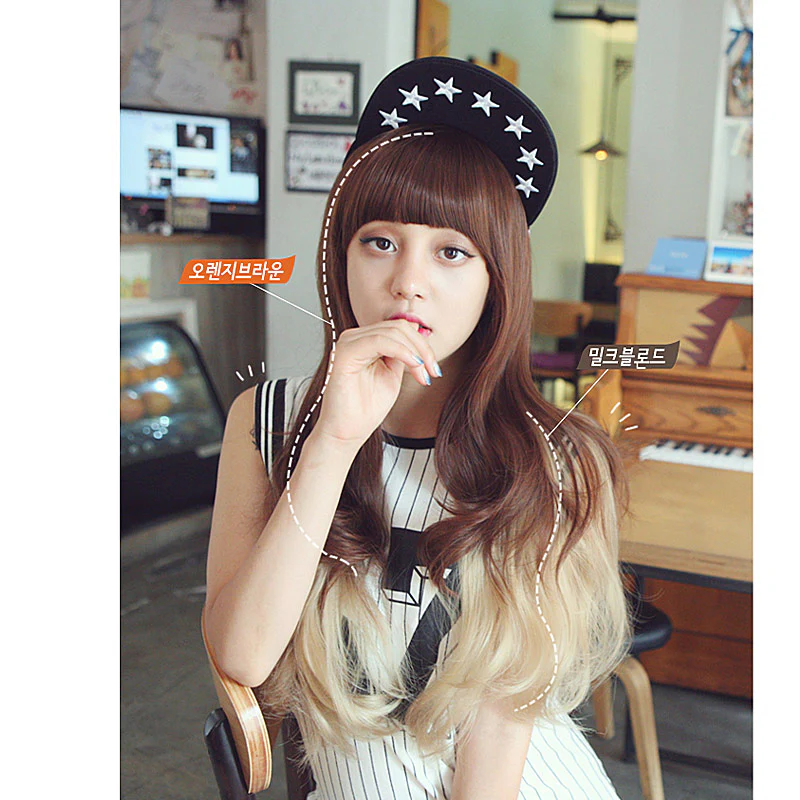 Premium Wig Sweet Parfa Straight Hair Wavy End (Orange Brown) - Image 3