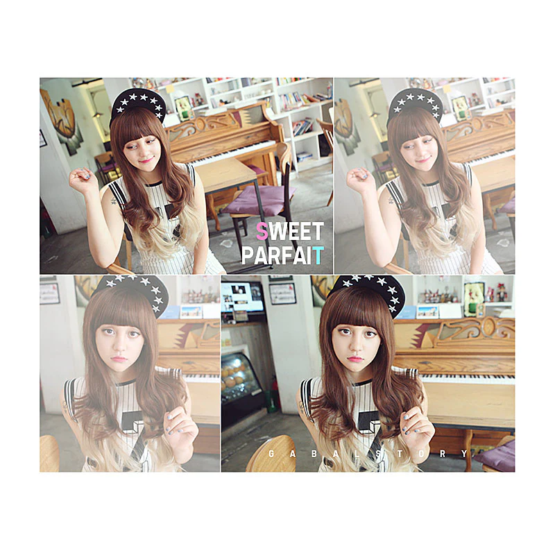Premium Wig Sweet Parfa Straight Hair Wavy End (Orange Brown) - Image 5