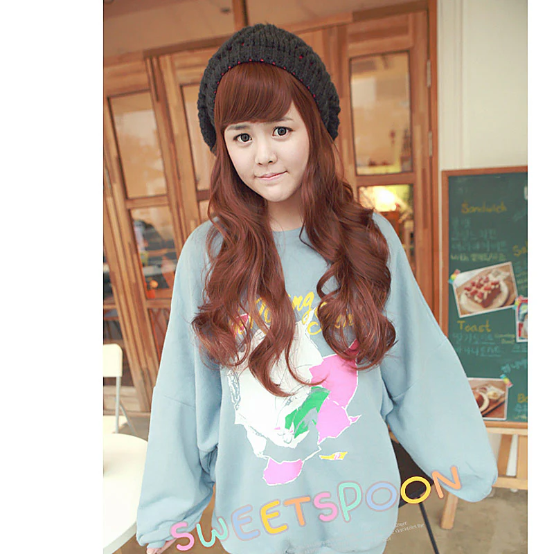 Premium Wig Sweet Spoon No1 Soft Curly Hair (Red Brown) - Image 4