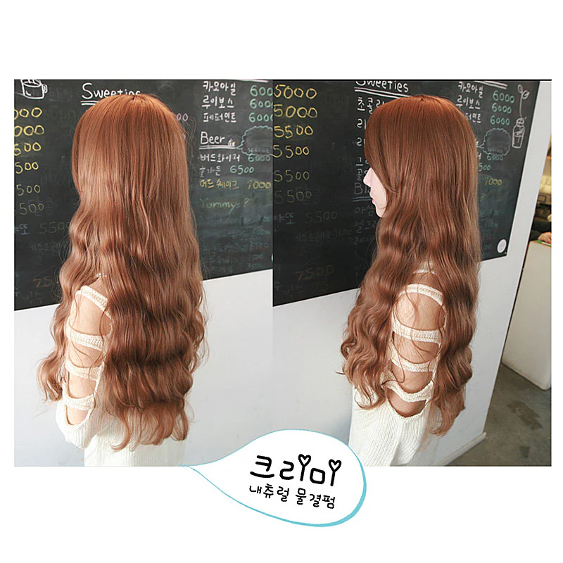 Premium Wig Creamy Wave Soft Wavy Hair (Orange Brown) - Image 2